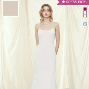 AMSALE Bridesmaid Dress / MOE - GB100A / Champagne | Faille / Size 6